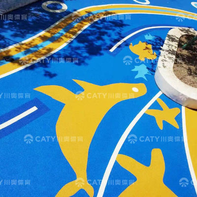 أرضية ألعاب السلامة البلاط المطاطي EPDM مواد أرضية أرضية حبات EPDM