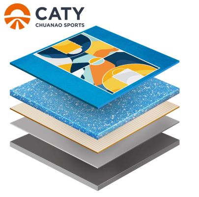 ملعب رياضي متعدد شبه مُصنع مُعمر، سطح أملس غير قابل للانزلاق للمدارس والمجتمعات
