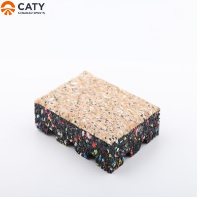 بلاط مطاطي متعدد الألوان ، تصميم جمالي مع مضاد للنزلق وامتصاص الصدمات لمنطقة صالة الألعاب الرياضية