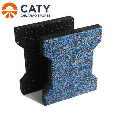 بلاط مطاطي على شكل عظمة الكلب مضاد للانزلاق وشديد التحمل للممرات والاستخدام الخارجي