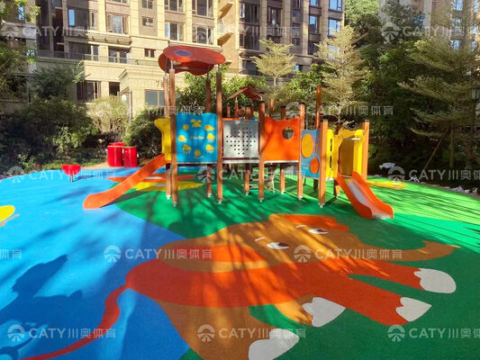 سعر المصنع EPDM حبيبات المطاط المادة المكشوفة مضادة للانزلاق الملعب 1-4mm سمك 20% EPDM محتوى المطاط